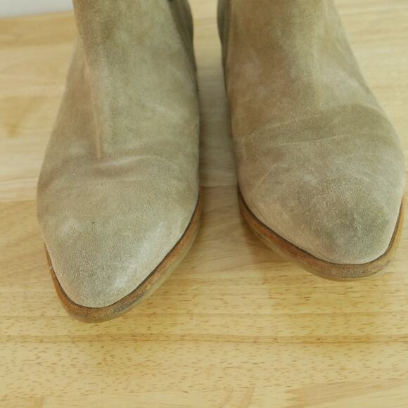 Italeau Miralda Suede Studded Ankle Bootie 37 1/2 US 7 Boho Western Italy Luxury - Picture 6 of 15